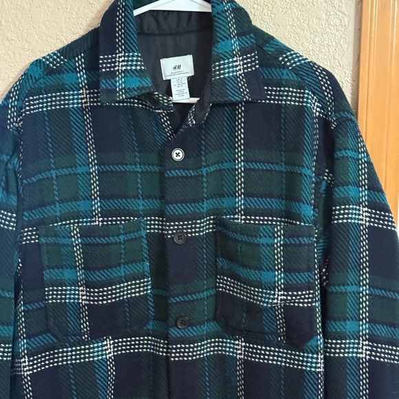 Men's Green Plaid Flannel Jacket - Picture 3 of 7